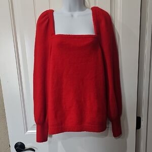 H&M Red Off-the-Shoulder Sweater